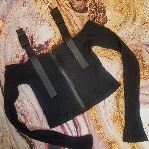 Long Sleeve Off Shoulder Crop Top